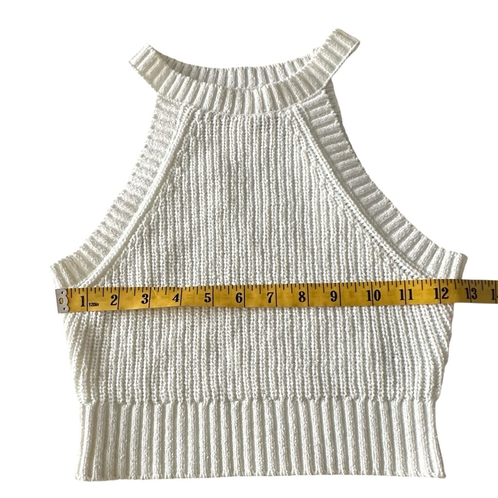 NWT Hunter & Brown Ribbed Knit High Neck Halter Crop Top - Small - Clean Girl - Picture 8 of 8